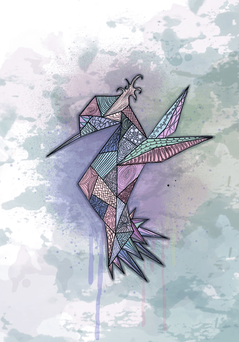 Hummingbird digital sketch.