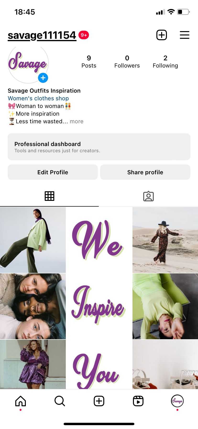 E-commerce Website and Social Media: SAVAGE