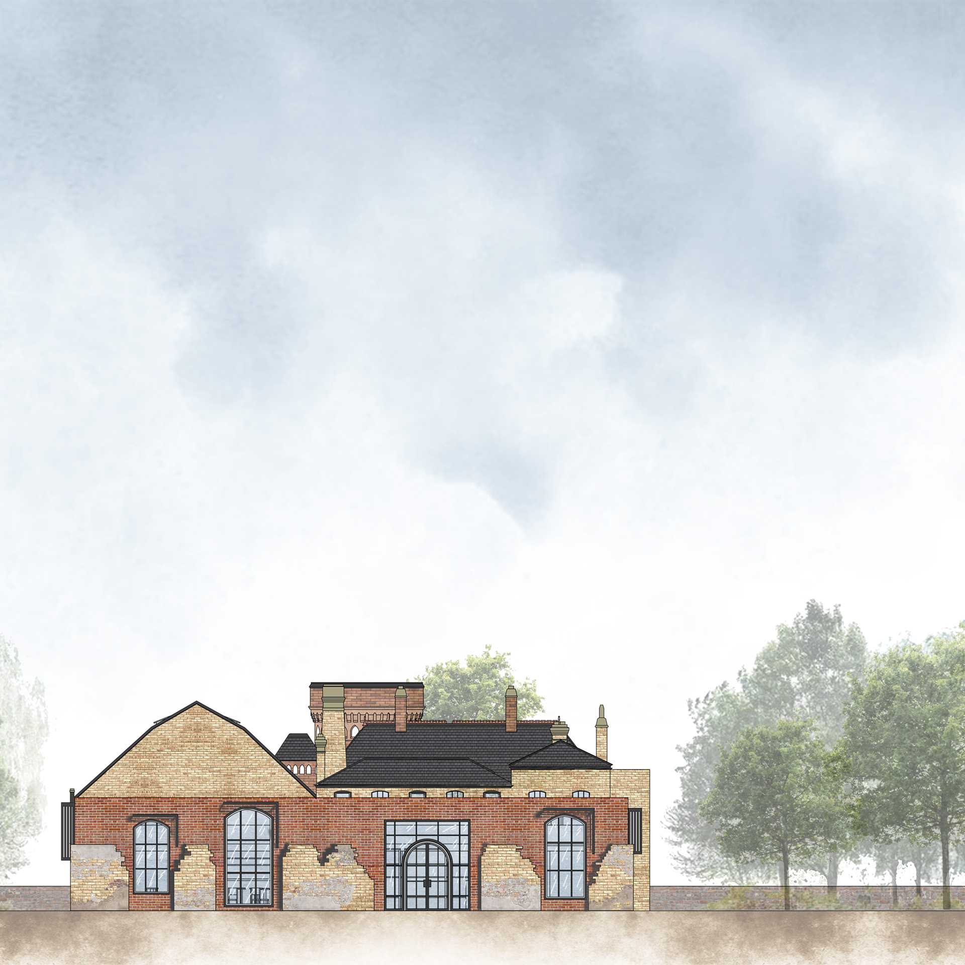 1:200 Scale Back Elevation Drawing