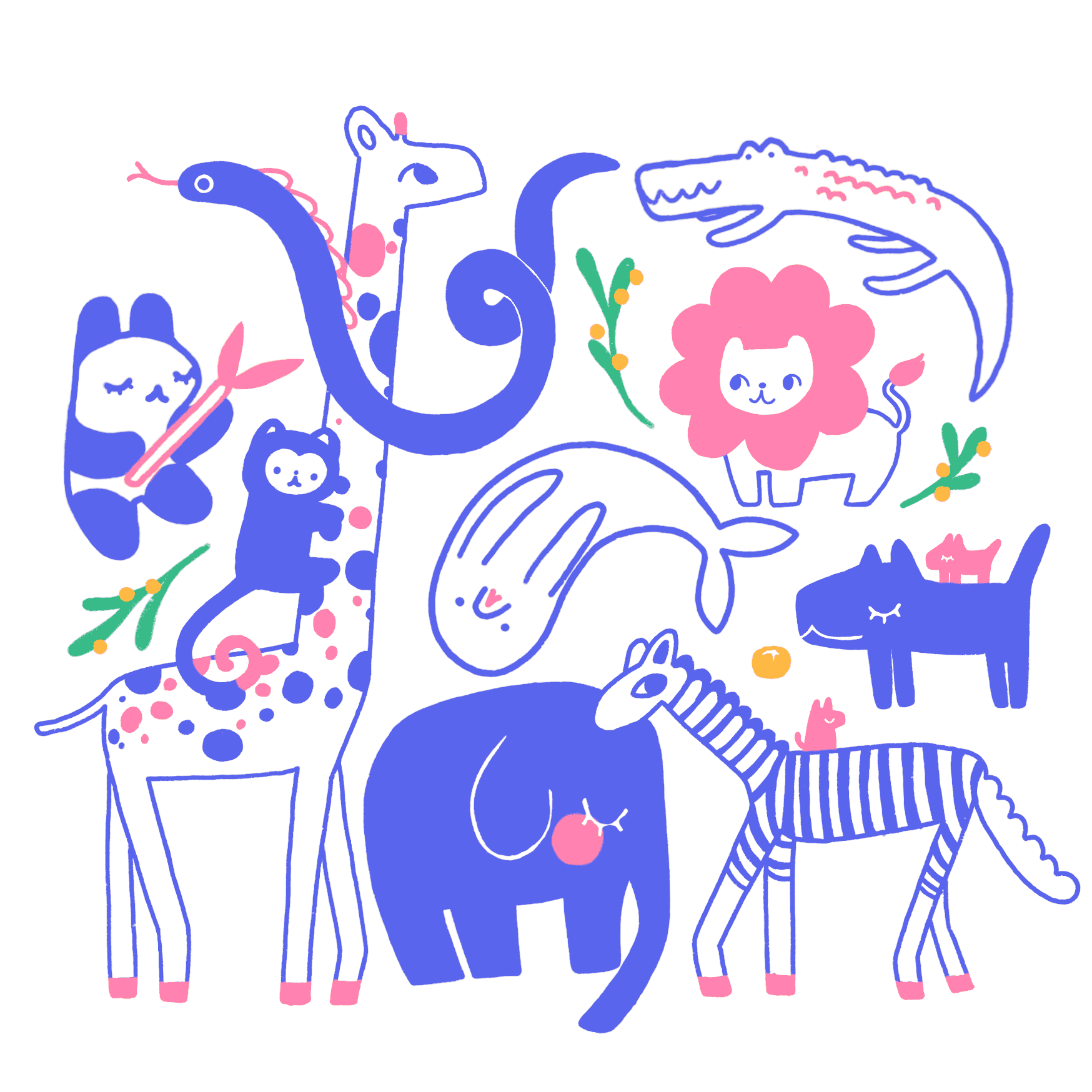 Zoo themed surface design.