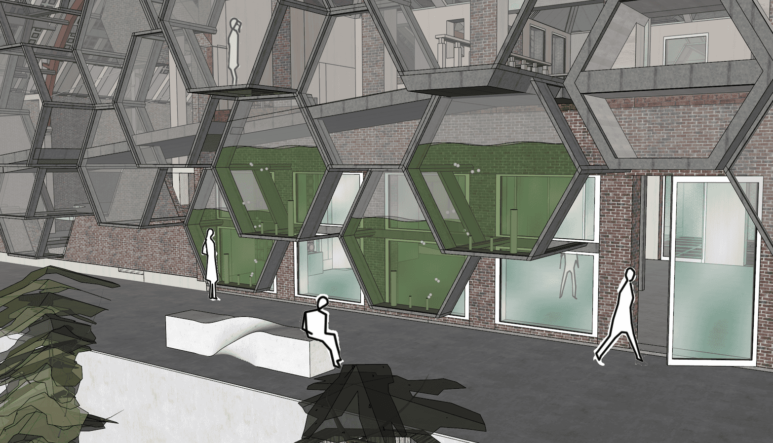 Exterior view of honeycomb structure