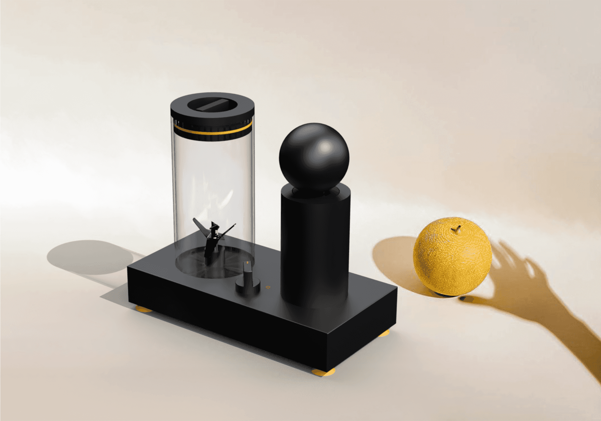 UMAN is an ongoing research project that challenges the need for conventional electricity and/or battery power for kitchen appliances. The concept encourages a more interactive and rewarding experience for the user and offers significant environmental benefits over traditional methods of energy consumption. UMAN presents a compelling solution by harnessing the power of human movement and challenging conventional energy paradigms. Its innovative design centres around a simple cranking mechanism and a flywheel for efficient energy storage. UMAN offers a sustainable and readily available energy supply. The UMAN project delves deep into human behaviour, questioning our willingness to embrace alternative everyday items that do not depend on conventional batteries. This exploration inspired the implementation of a self-feeding mechanism, kick-started by human power through a few swings of the handle along its axis. Additionally, the design includes a start/stop button, preserving the intuitive user experience of a traditional electrical food blender to maintain familiarity. UMAN prioritises sustainability, utilising certified, recycled, renewable, and low carbon footprint materials in its manufacturing process. With exchangeable parts and a focus on long-term usage, UMAN combats throwaway culture and reduces waste.