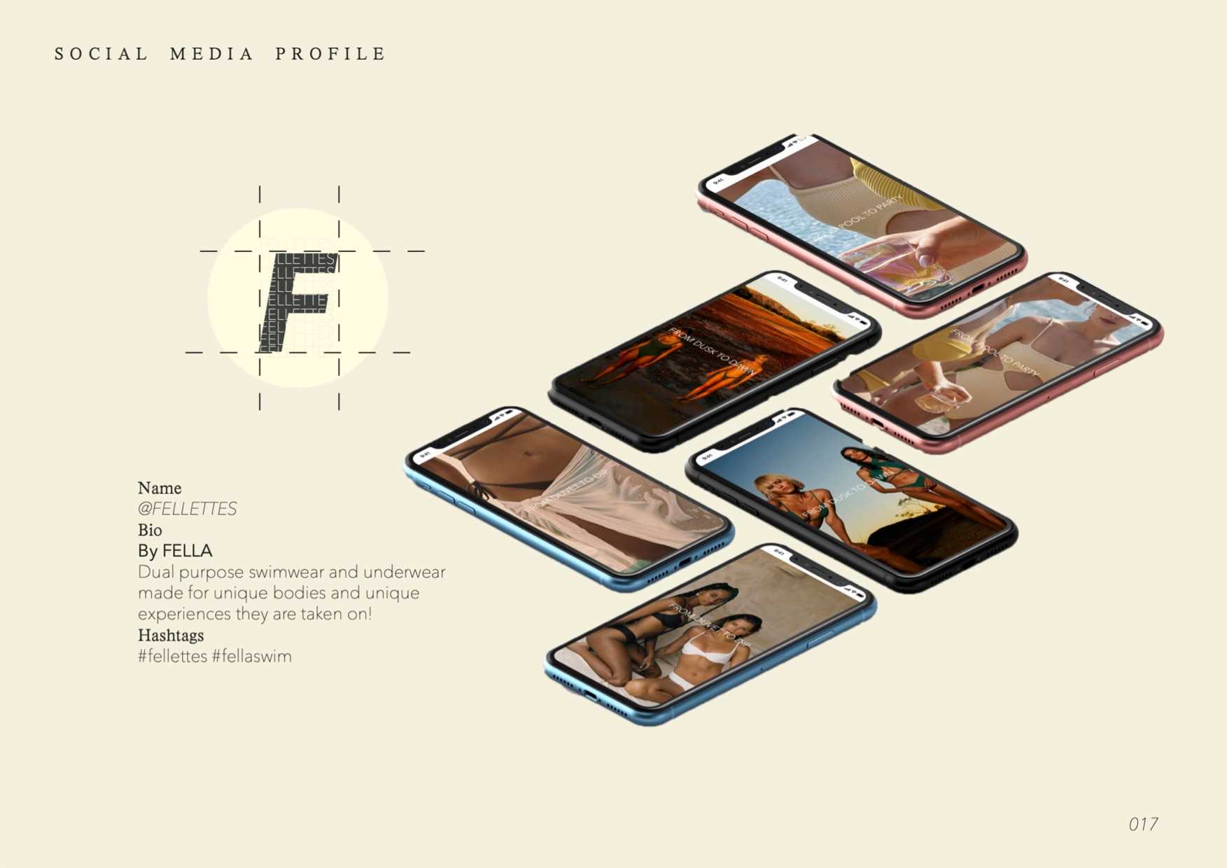 Social media guidelines and initial mockups for FELLETTES