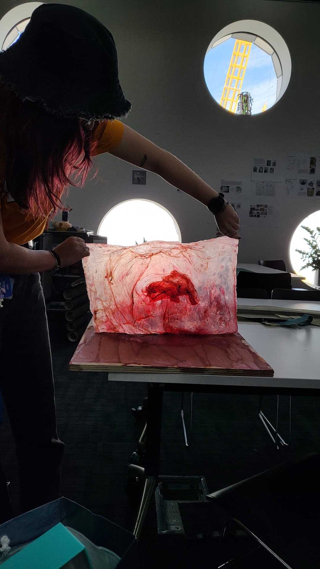 OSMO/Lab is an ambitious research driven project with a focus on biological materials and sustainability. The core focus of the project has involved working with Kombucha leather and exploring innovative ways to apply the material to new lighting products