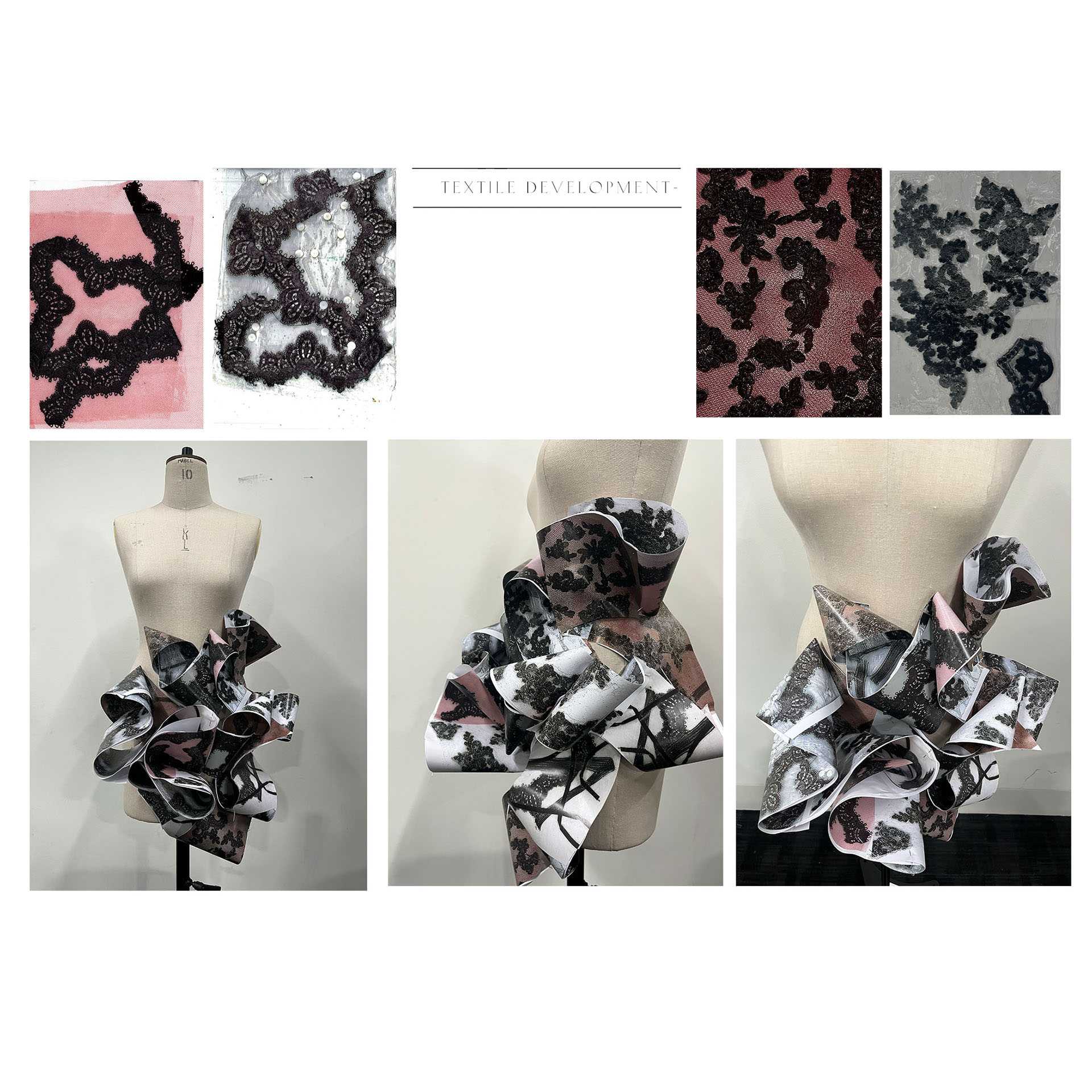 Textile swatch placement testing through drape development
